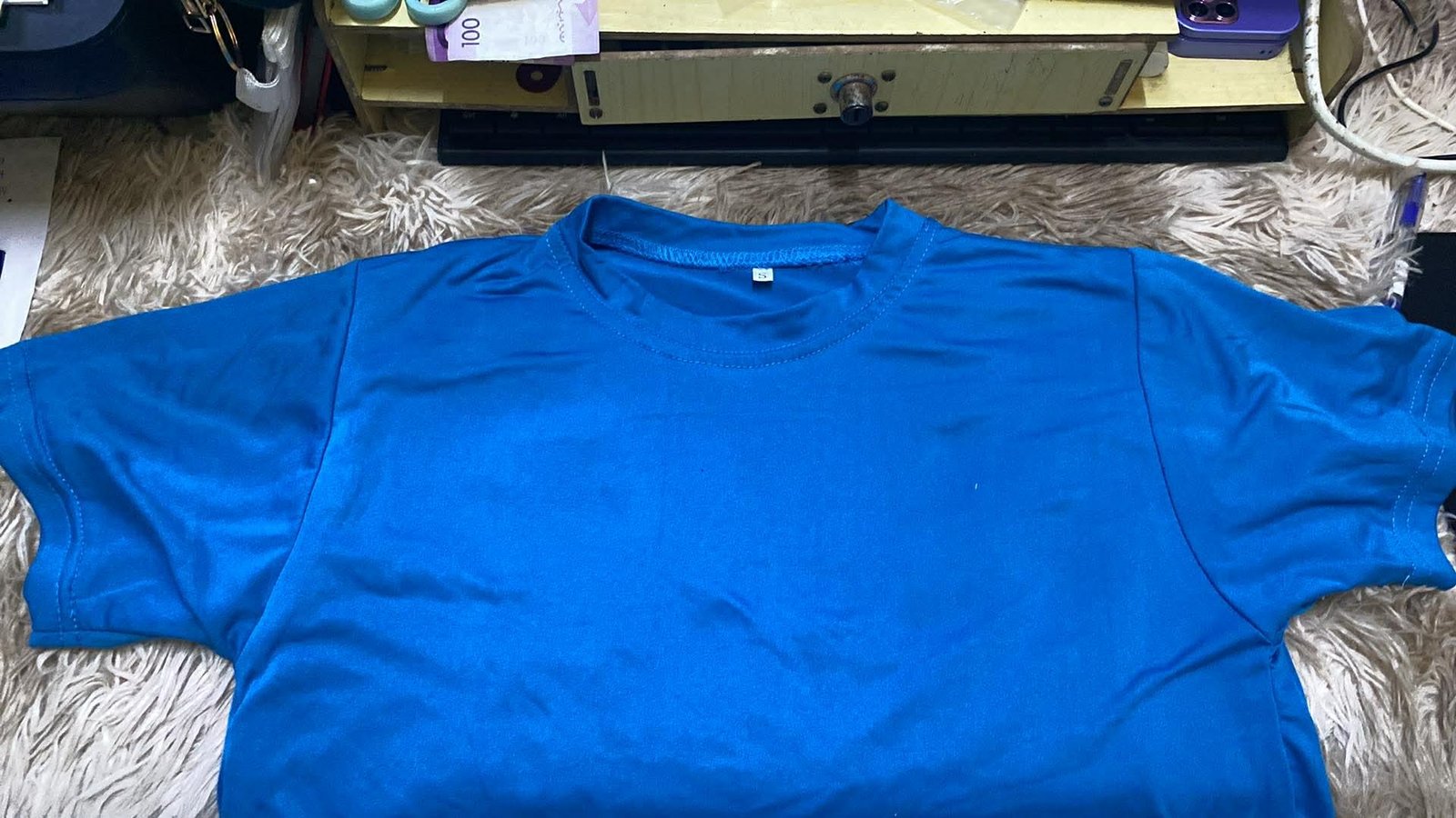 KAZO Round Neck T-Shirts - 180gsm Cotton Spandex - Blue Green front