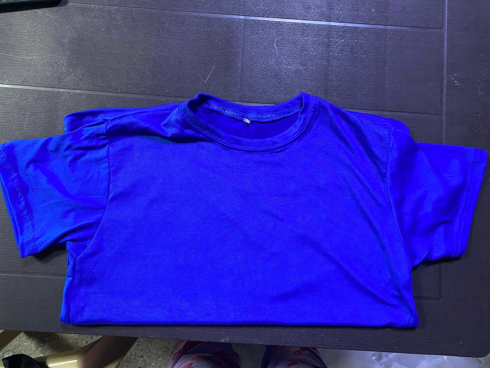 KAZO Round Neck T-Shirts - 180gsm Cotton Spandex - Blue front