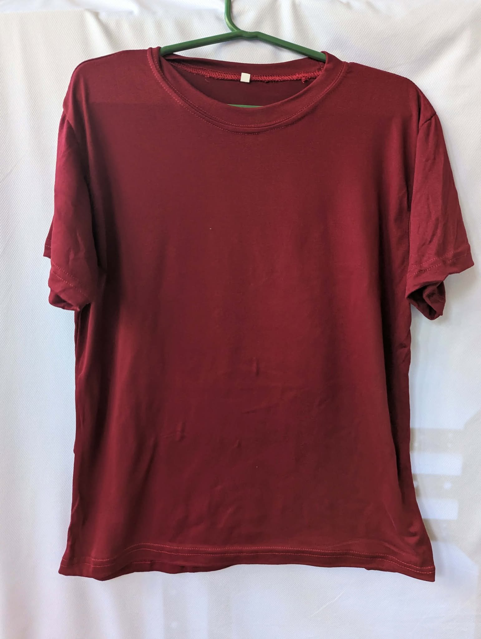 KAZO Round Neck T-Shirts - 180gsm Cotton Spandex - Maroon front