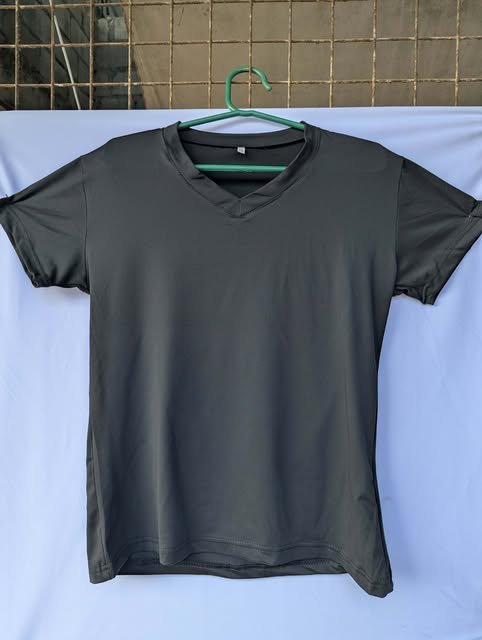 KAZO V-Neck T-Shirts - 180gsm Cotton Spandex - Black front
