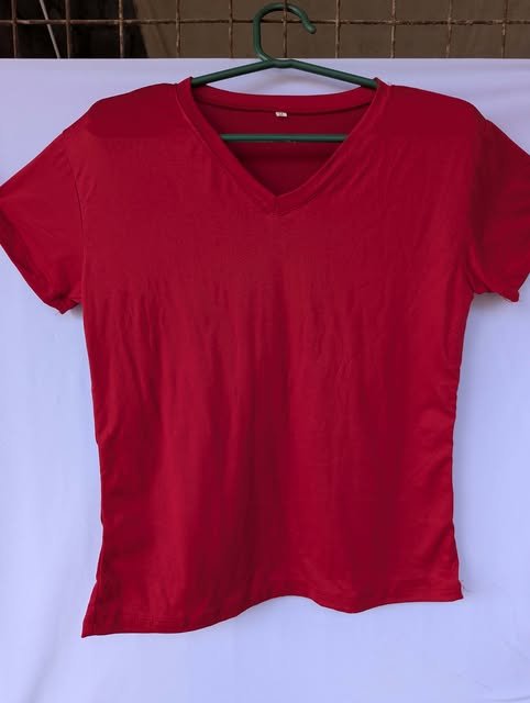KAZO V-Neck T-Shirts - 180gsm Cotton Spandex - Red front